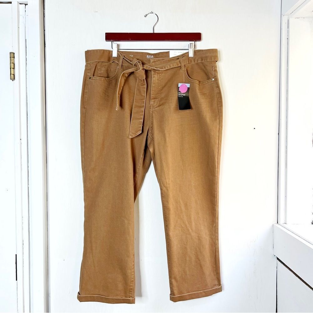 A.N.A. Terra Cotta Tan Denim Slim Straight Mid-Rise Crop Jeans Nwt